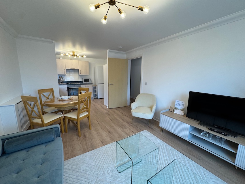Living room and kitchen
