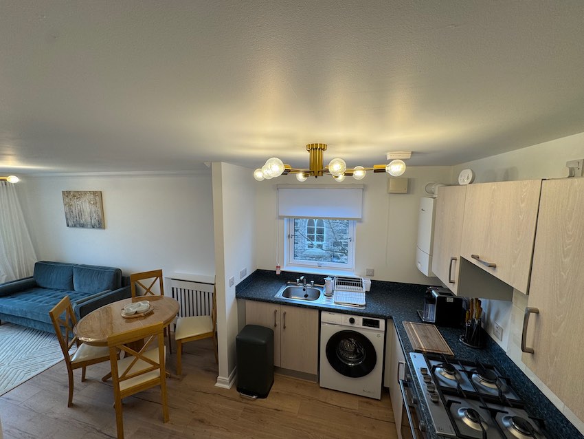 Living room and kitchen